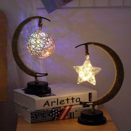 Led Half Moon Rattan Lamp - Image 28