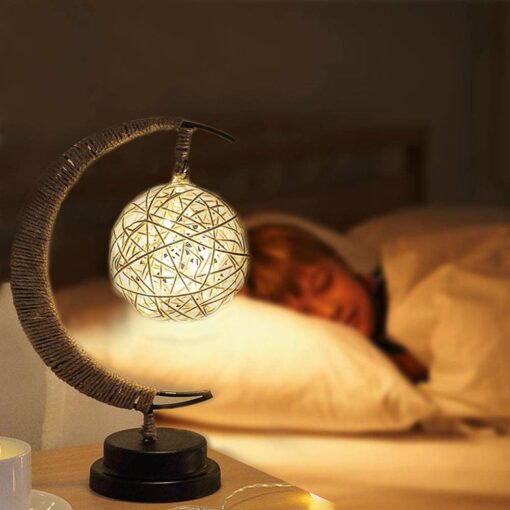 Led Half Moon Rattan Lamp - Image 22