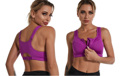 Women Non-rim Sports Zipper Bra Underwear - Image 6