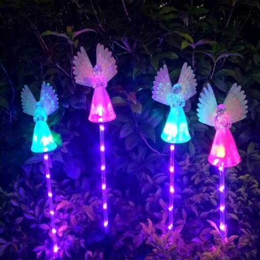 One or Two or Three Changing Colour Solar Angel LED Light - Image 11