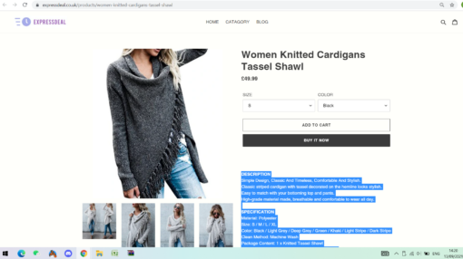 Women Warm Knitted Tassel Shawl - Image 3