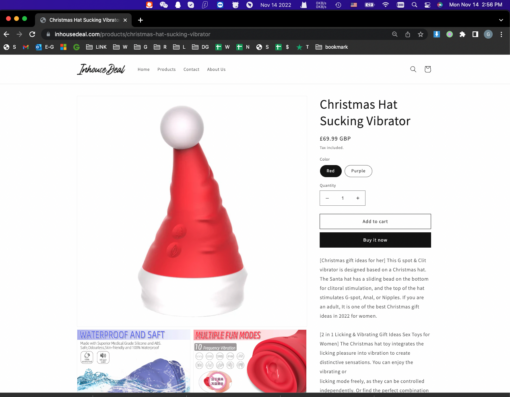 Christmas Hat G Spot Sucking Vibrator - Image 12