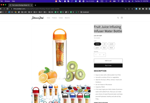 Fruit Juice Infusing Infuser Water Bottl - Image 14