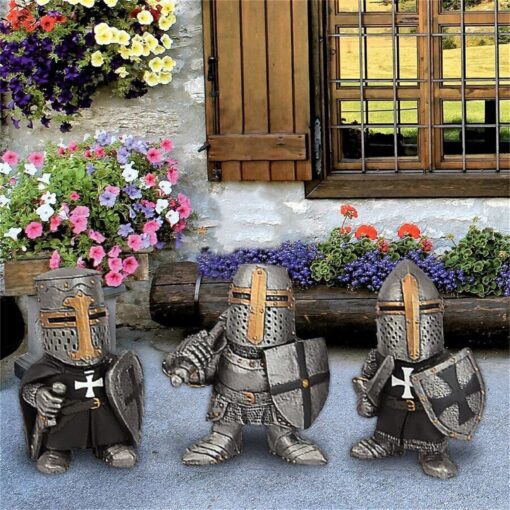 Standing Middle Ages Knight Statue Yard Decoration - Image 11