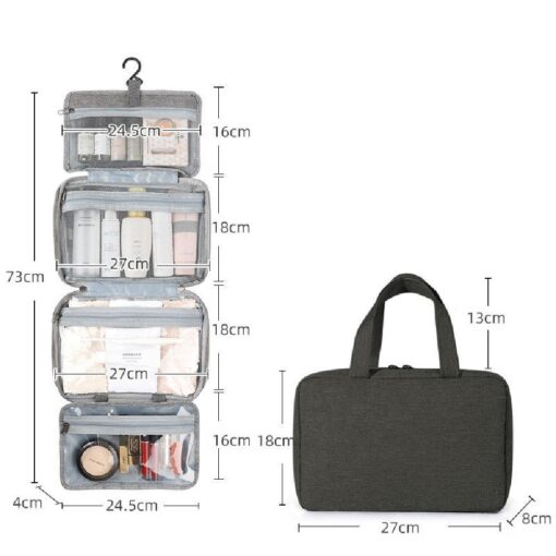 Travel Makeup Bag With Hanging Hooks-4 colors - Image 11