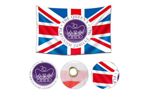 One or Ten Pcs Queen Elizabeth 70th Anniversary Platinum Jubilee Flag - Image 2