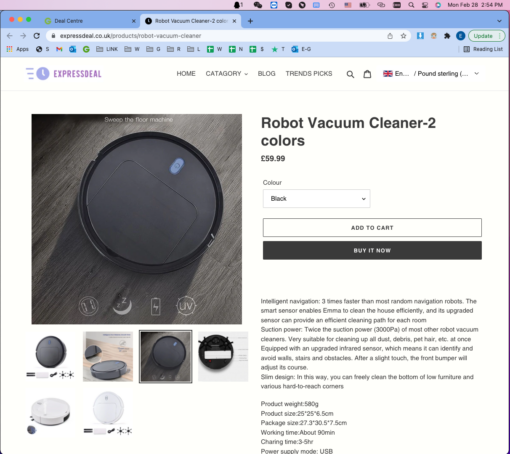 USB Charging Robot Vacuum Cleane - Image 4