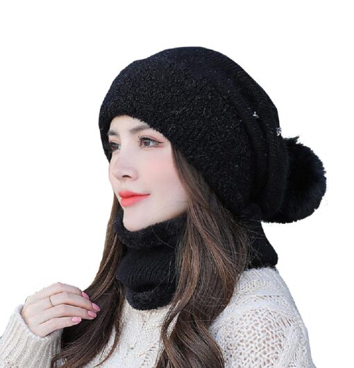 Warm Oversized Beanie with Optional Face Mask Cover - Image 5