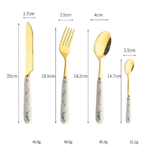 3 or 24 Pieces Ceramic Handle Stainless Steel Cutlery Set - Image 15