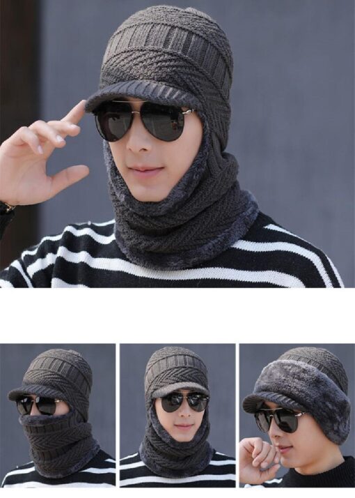 Thick Knit Skull Cap with next warmer - Image 3