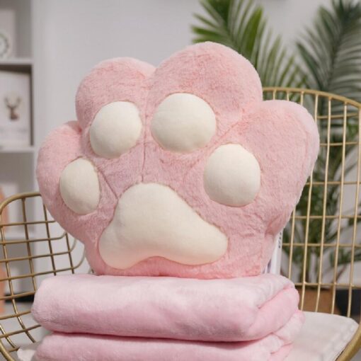 3 in 1 Blanket Cat's Paw Hand Warmer Plush Pillow - Image 19