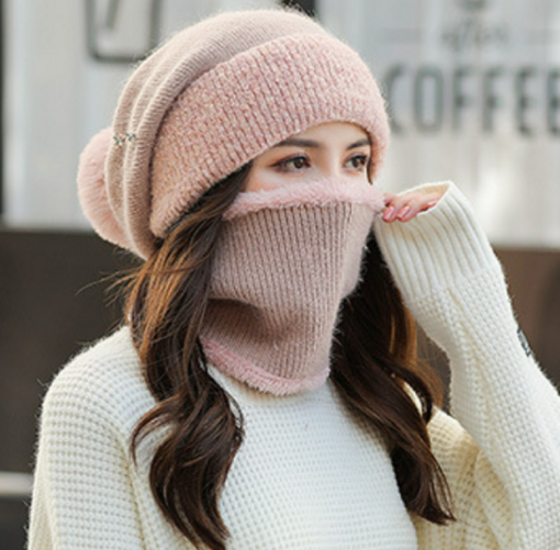 Warm Oversized Beanie with Optional Face Mask Cover - Image 16