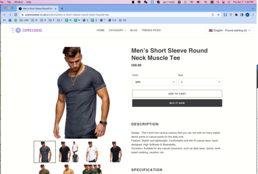 Men’s Short Sleeve Crew Neck Muscle Tee - Image 5