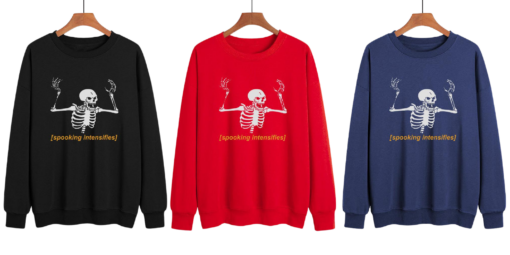 Halloween Spooking Intensifies Skull Printed Sweatshirt