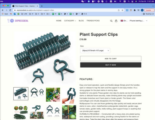 20, 40 or 80pcs Plant Support Clips - Image 7