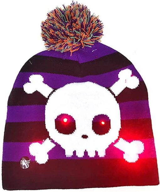 One or Two LED Halloween Beanie Hat - Image 15