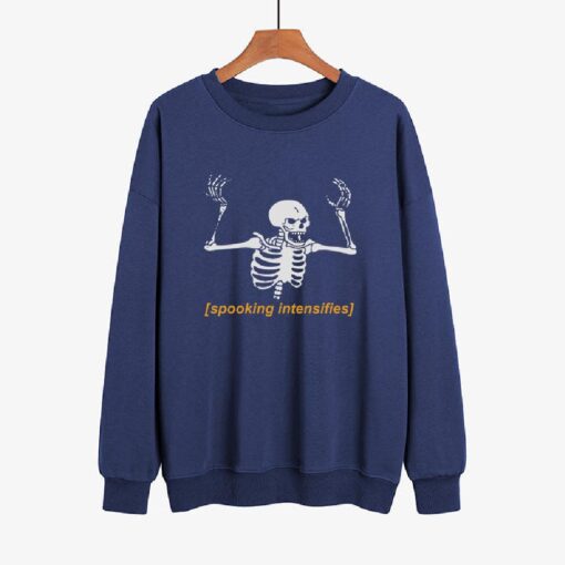 Halloween Spooking Intensifies Skull Printed Sweatshirt - Image 4