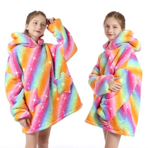 Kids Oversized Fluffy Hoodie Blanket - Image 19