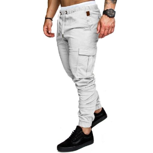 Men Casual Cargo Jogger Work Trousers with Pockets