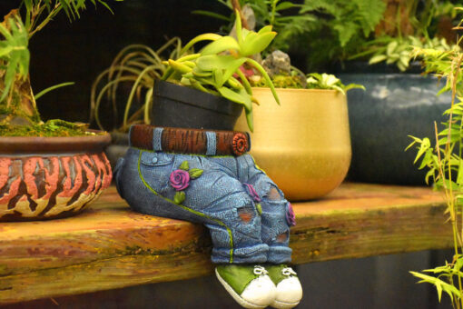 Denim Jeans Resin Flower Pot - Image 9