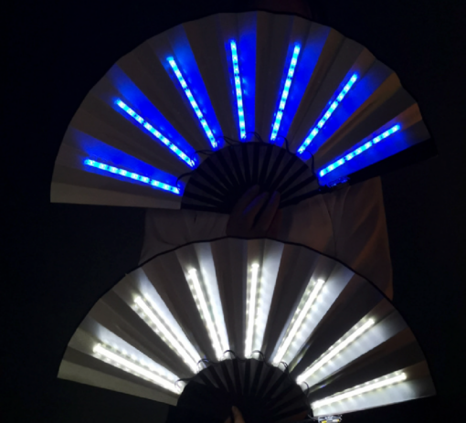 One, Two or Four 10inch LED Wedding Party Folding Hand Fan