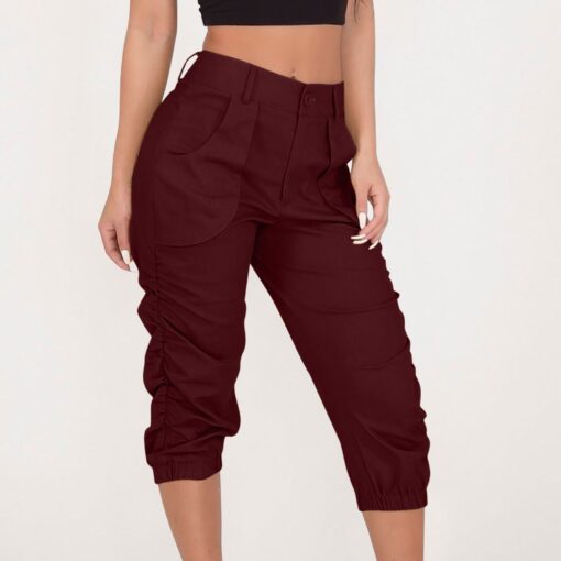 Ladies 3/4 Length Cargo Pants with Pockets - Image 8