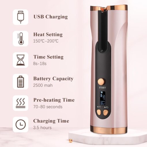 Automatic Hair Curler LED Recharge Curling Wand - Image 3