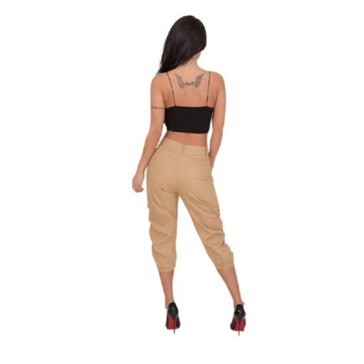 Ladies 3/4 Length Cargo Pants with Pockets - Image 7