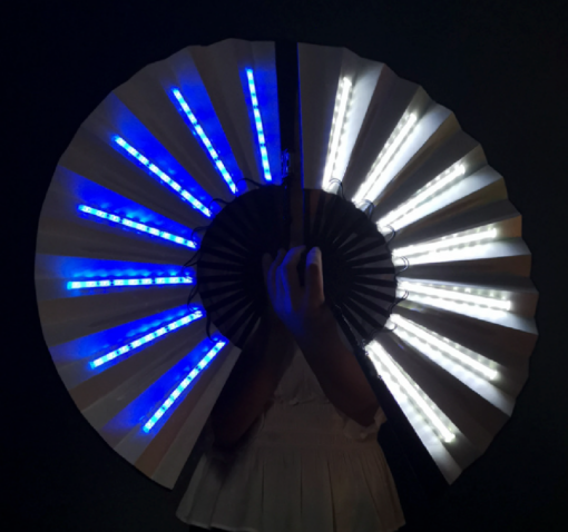 One, Two or Four 10inch LED Wedding Party Folding Hand Fan - Image 10