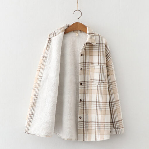 Women’s Plush Warm Thicken Plaid Jacket - Image 6