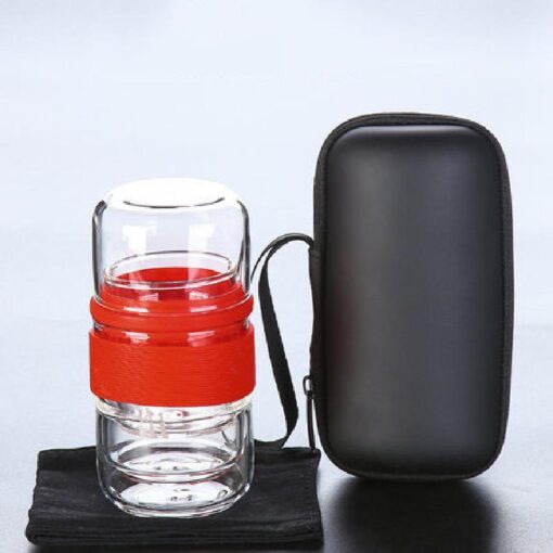 Travel Tea Set Portable Bag with Two Glass