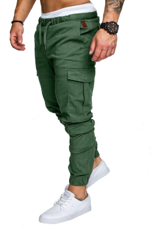 Men Casual Cargo Jogger Work Trousers with Pockets - Image 9