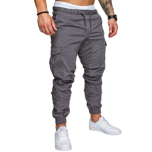 Men Casual Cargo Jogger Work Trousers with Pockets - Image 12