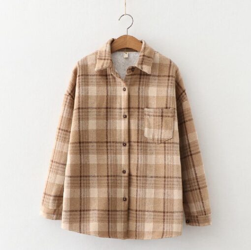 Women’s Plush Warm Thicken Plaid Jacket - Image 8