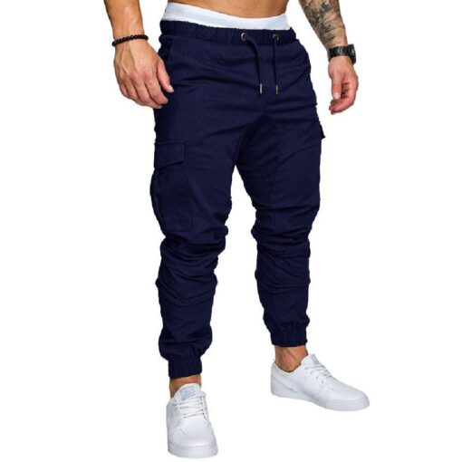 Men Casual Cargo Jogger Work Trousers with Pockets - Image 8