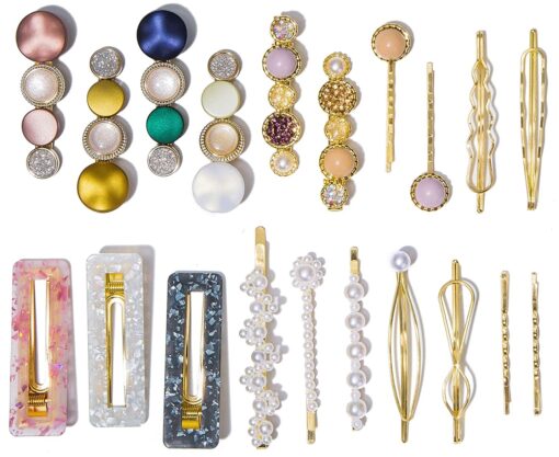 20 or 28 Pieces Macaron Acrylic Pearl Hair Clip set - Image 4