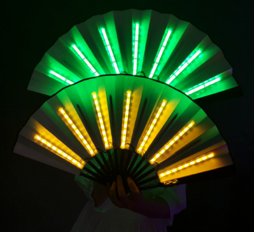 One, Two or Four 10inch LED Wedding Party Folding Hand Fan - Image 4