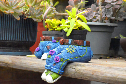 Denim Jeans Resin Flower Pot - Image 10