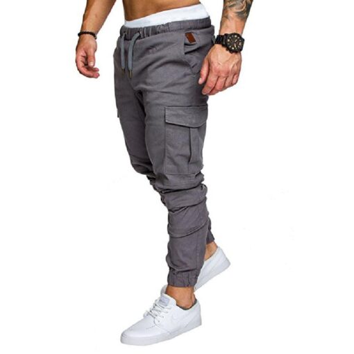 Men Casual Cargo Jogger Work Trousers with Pockets - Image 7