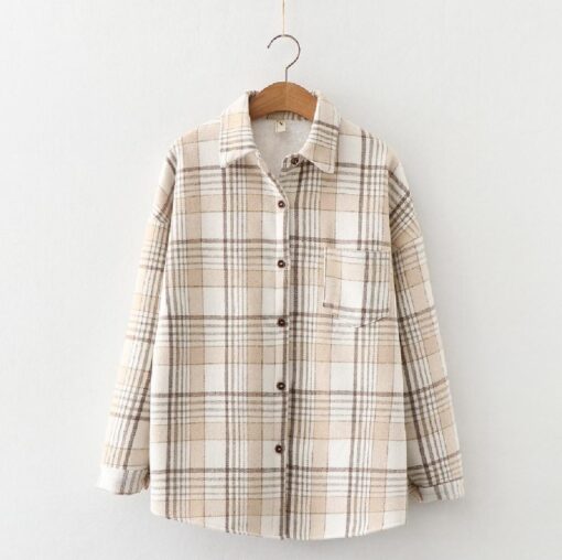 Women’s Plush Warm Thicken Plaid Jacket - Image 3