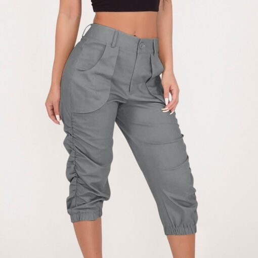 Ladies 3/4 Length Cargo Pants with Pockets - Image 12