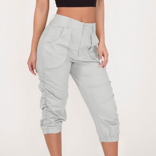 Ladies 3/4 Length Cargo Pants with Pockets - Image 11