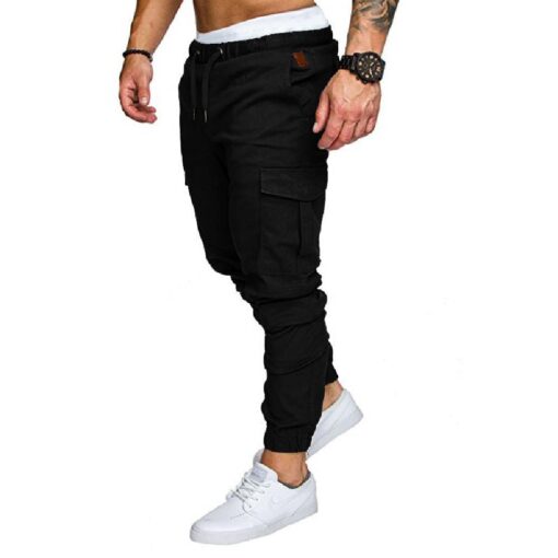 Men Casual Cargo Jogger Work Trousers with Pockets - Image 4