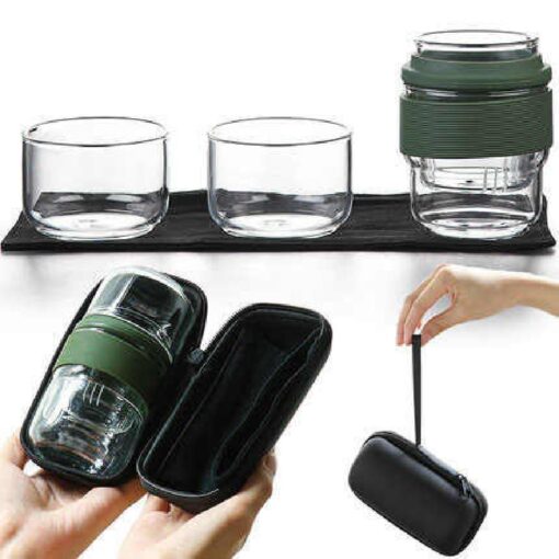 Travel Tea Set Portable Bag with Two Glass - Image 3