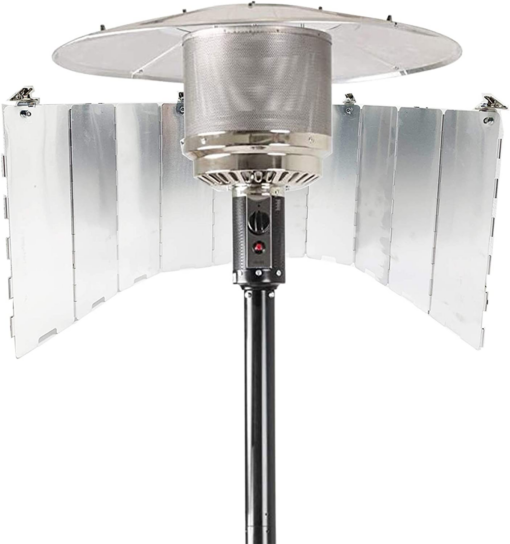 Heat Focusing Reflector for Round Natural Gas and Propane Patio Heaters