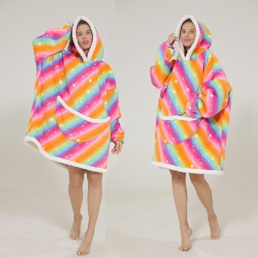 Adults Oversized Fluffy Hoodie Blanket - Image 2