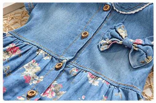 Summer Children Baby Girls Denim Dress - Image 4