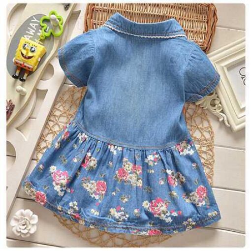 Summer Children Baby Girls Denim Dress - Image 2