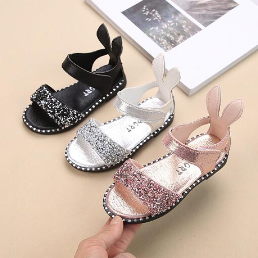 Cute Rabbit Summer Sandals with Shining Diamonds