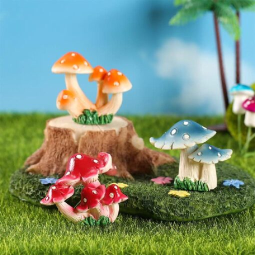 Artificial Mini Resin Mushroom Fairy Garden Decorations - Image 3